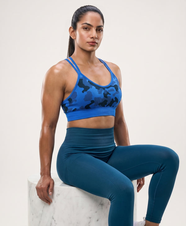 Urban Camo Cobalt Bra - Dark Blue
